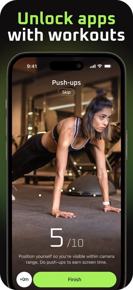 Scroll Protector push-up exercise that unlocks apps