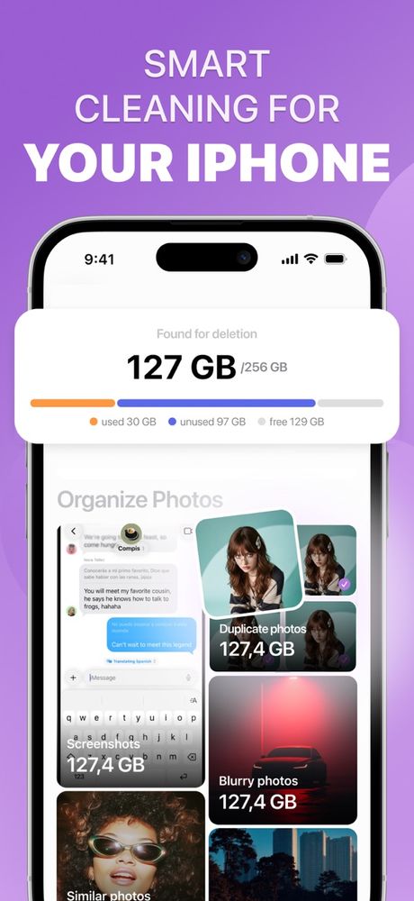 SmartBooster showing how much storage can be freed