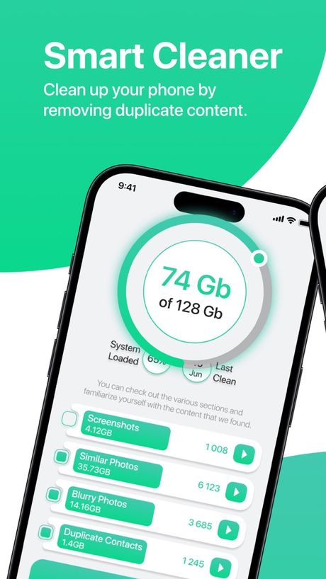 SnapBooster smart cleaner showing used storage